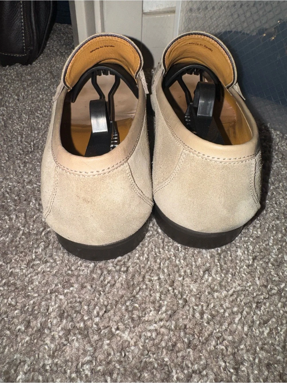 Magnanni Beige Suede Bit Loafers